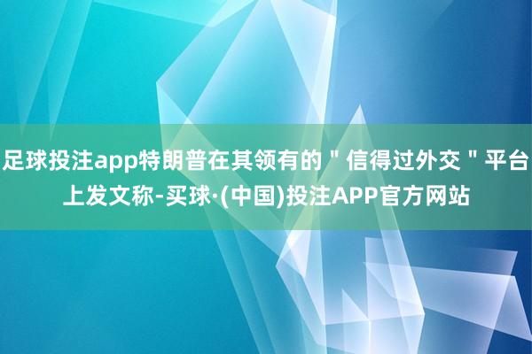 足球投注app特朗普在其领有的＂信得过外交＂平台上发文称-买球·(中国)投注APP官方网站