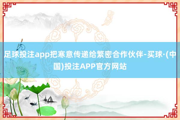 足球投注app把寒意传递给繁密合作伙伴-买球·(中国)投注APP官方网站
