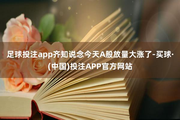 足球投注app  齐知说念今天A股放量大涨了-买球·(中国)投注APP官方网站