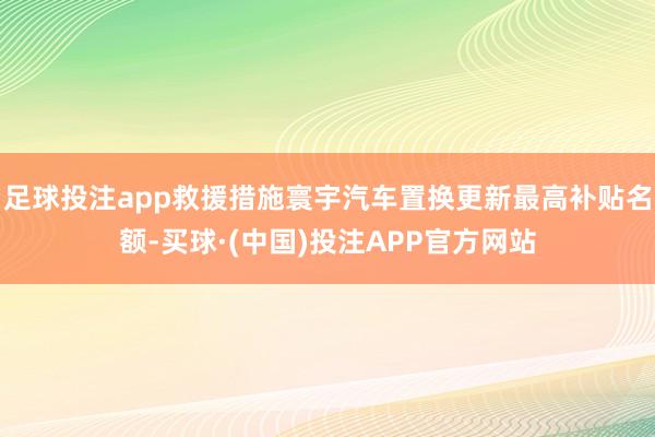 足球投注app救援措施寰宇汽车置换更新最高补贴名额-买球·(中国)投注APP官方网站