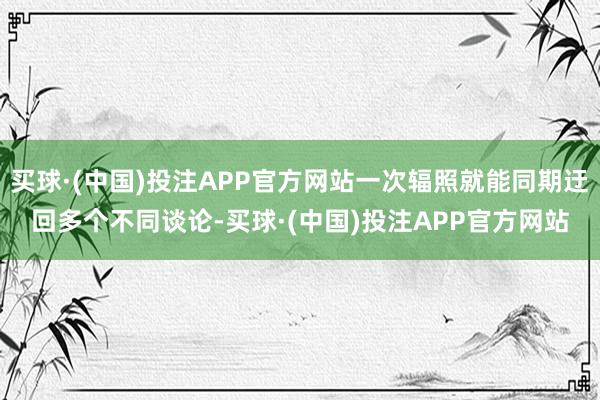 买球·(中国)投注APP官方网站一次辐照就能同期迂回多个不同谈论-买球·(中国)投注APP官方网站