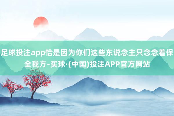 足球投注app恰是因为你们这些东说念主只念念着保全我方-买球·(中国)投注APP官方网站