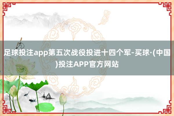足球投注app第五次战役投进十四个军-买球·(中国)投注APP官方网站