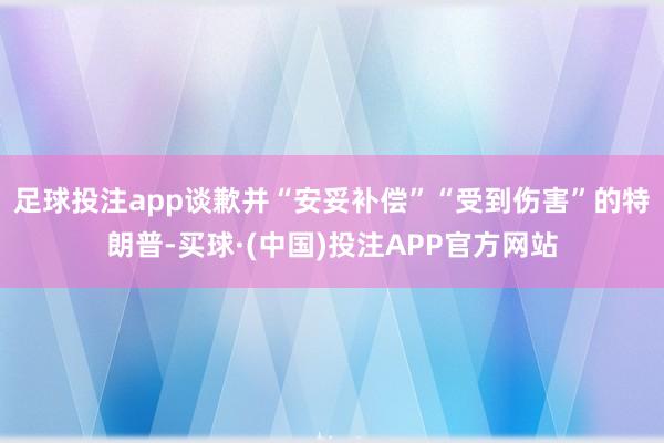 足球投注app谈歉并“安妥补偿”“受到伤害”的特朗普-买球·(中国)投注APP官方网站