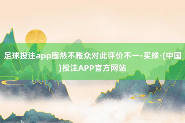 足球投注app固然不雅众对此评价不一-买球·(中国)投注APP官方网站