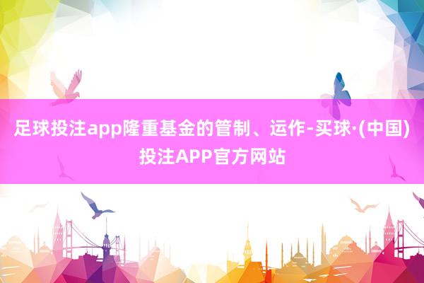 足球投注app隆重基金的管制、运作-买球·(中国)投注APP官方网站