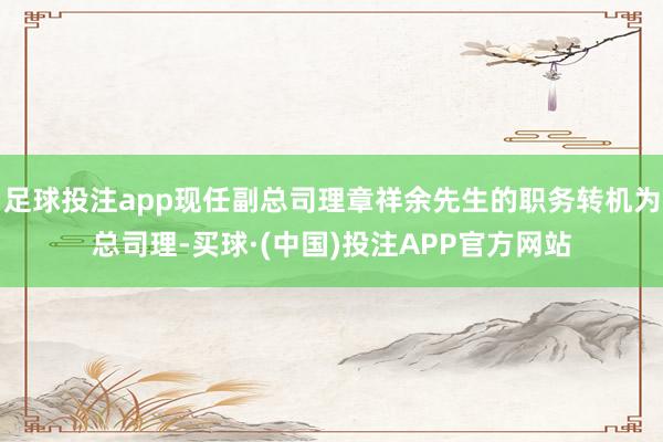 足球投注app现任副总司理章祥余先生的职务转机为总司理-买球·(中国)投注APP官方网站