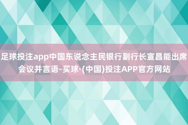 足球投注app中国东说念主民银行副行长宣昌能出席会议并言语-买球·(中国)投注APP官方网站