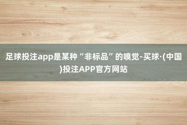 足球投注app是某种“非标品”的嗅觉-买球·(中国)投注APP官方网站