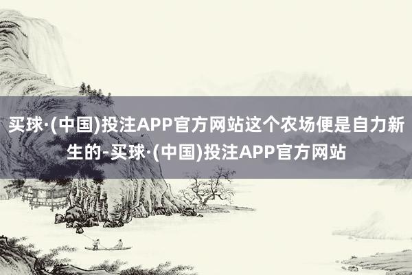 买球·(中国)投注APP官方网站这个农场便是自力新生的-买球·(中国)投注APP官方网站