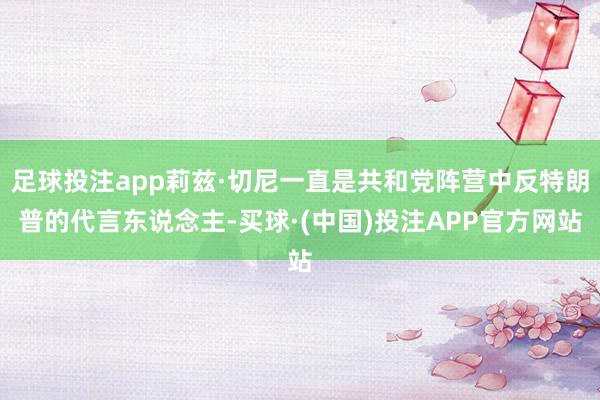 足球投注app莉兹·切尼一直是共和党阵营中反特朗普的代言东说念主-买球·(中国)投注APP官方网站