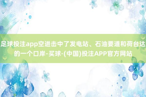 足球投注app空进击中了发电站、石油要道和荷台达的一个口岸-买球·(中国)投注APP官方网站