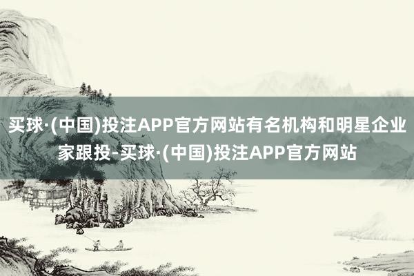 买球·(中国)投注APP官方网站有名机构和明星企业家跟投-买球·(中国)投注APP官方网站