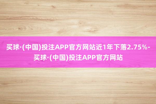 买球·(中国)投注APP官方网站近1年下落2.75%-买球·(中国)投注APP官方网站