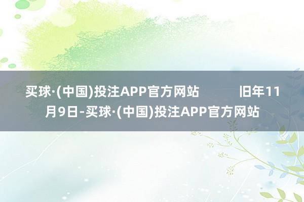 买球·(中国)投注APP官方网站           旧年11月9日-买球·(中国)投注APP官方网站