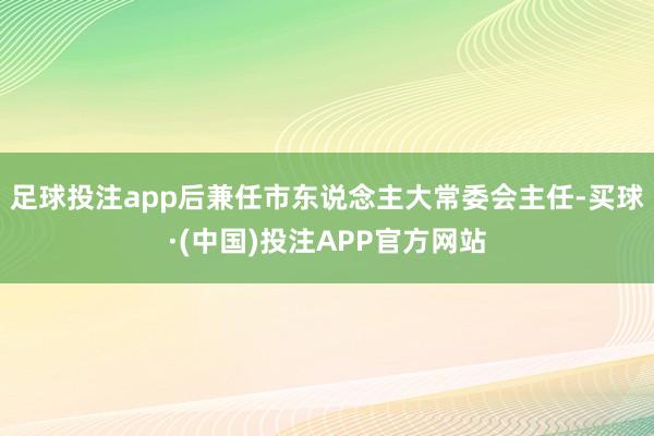 足球投注app后兼任市东说念主大常委会主任-买球·(中国)投注APP官方网站