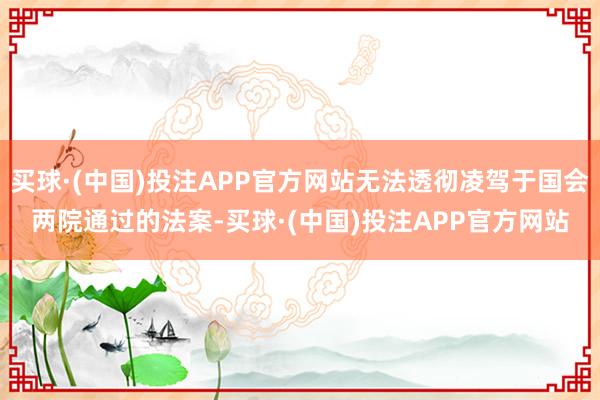 买球·(中国)投注APP官方网站无法透彻凌驾于国会两院通过的法案-买球·(中国)投注APP官方网站