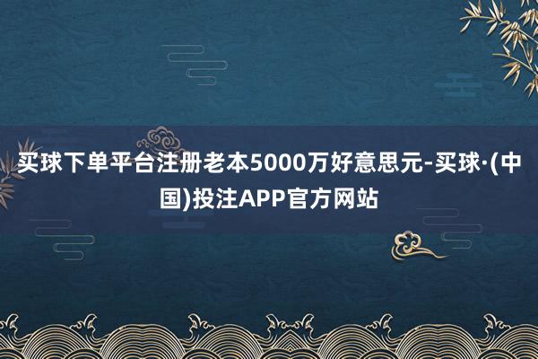 买球下单平台注册老本5000万好意思元-买球·(中国)投注APP官方网站