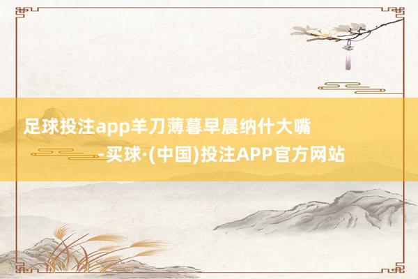 足球投注app羊刀薄暮早晨纳什大嘴                      -买球·(中国)投注APP官方网站