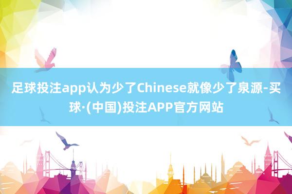 足球投注app认为少了Chinese就像少了泉源-买球·(中国)投注APP官方网站