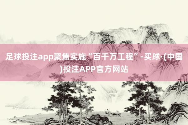 足球投注app聚焦实施“百千万工程”-买球·(中国)投注APP官方网站