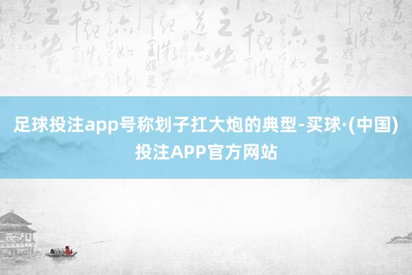 足球投注app号称划子扛大炮的典型-买球·(中国)投注APP官方网站