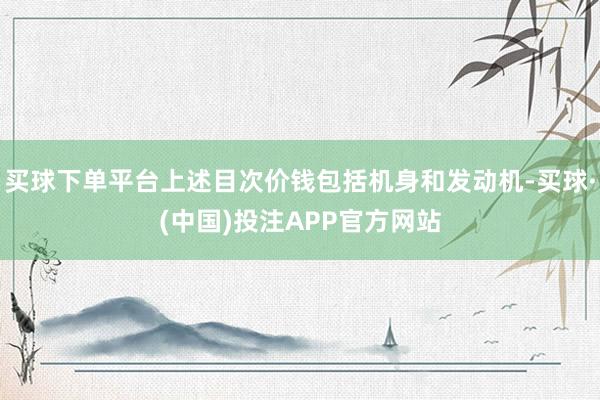 买球下单平台上述目次价钱包括机身和发动机-买球·(中国)投注APP官方网站