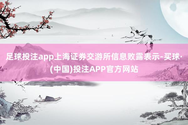 足球投注app上海证券交游所信息败露表示-买球·(中国)投注APP官方网站