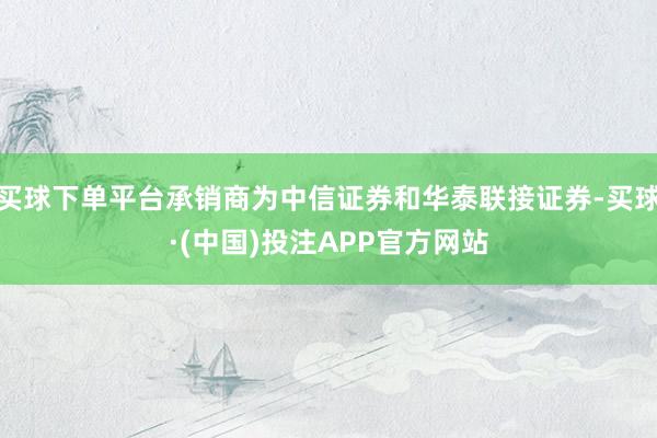 买球下单平台承销商为中信证券和华泰联接证券-买球·(中国)投注APP官方网站