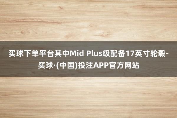 买球下单平台其中Mid Plus级配备17英寸轮毂-买球·(中国)投注APP官方网站