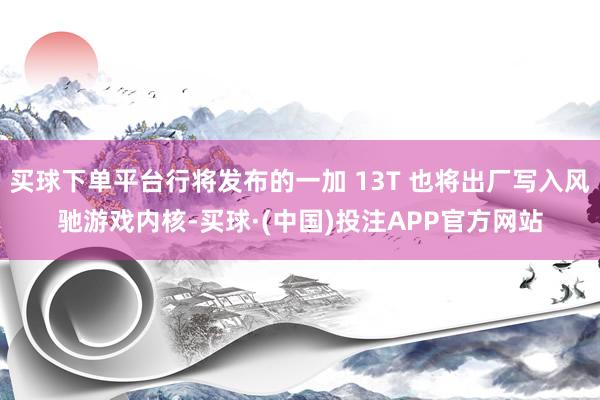 买球下单平台行将发布的一加 13T 也将出厂写入风驰游戏内核-买球·(中国)投注APP官方网站