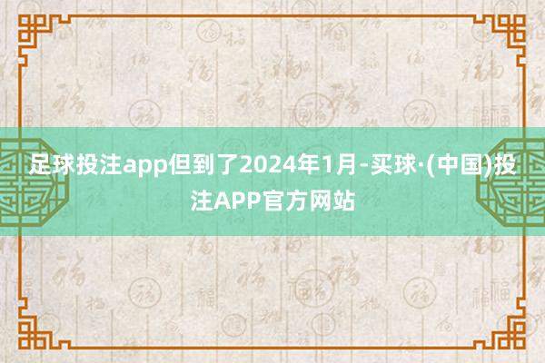 足球投注app但到了2024年1月-买球·(中国)投注APP官方网站